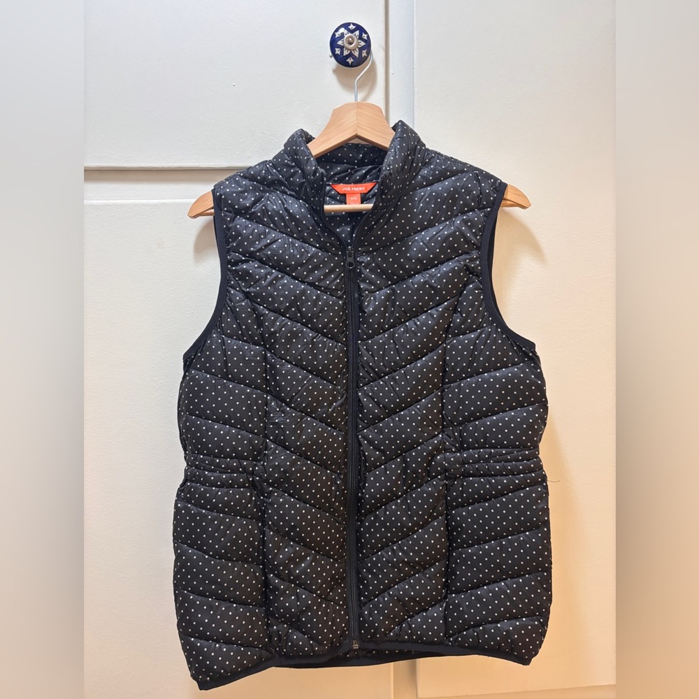 Joe Fresh Black and White Polka Dot Vest